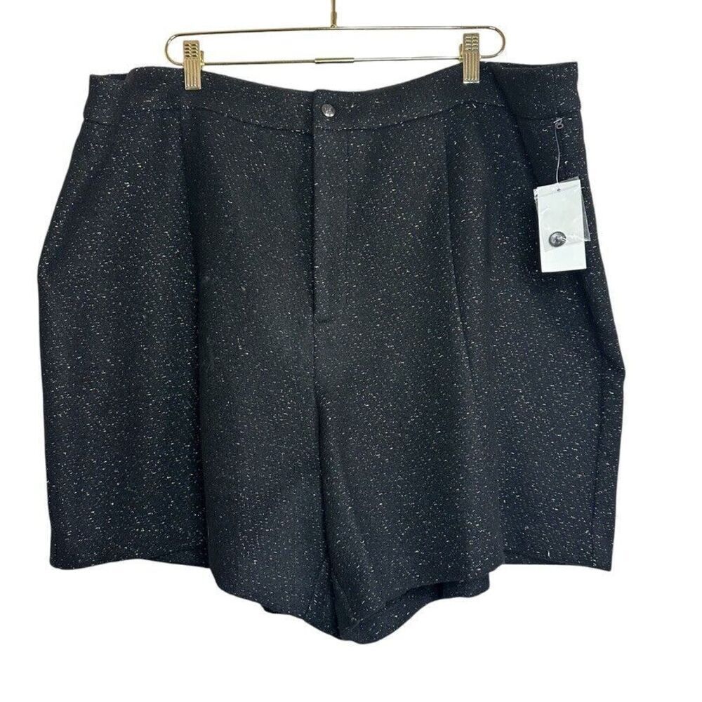 1. State Women Black Gold Tweed Boucle Casual‎ Shorts Plus Size 22W Festive